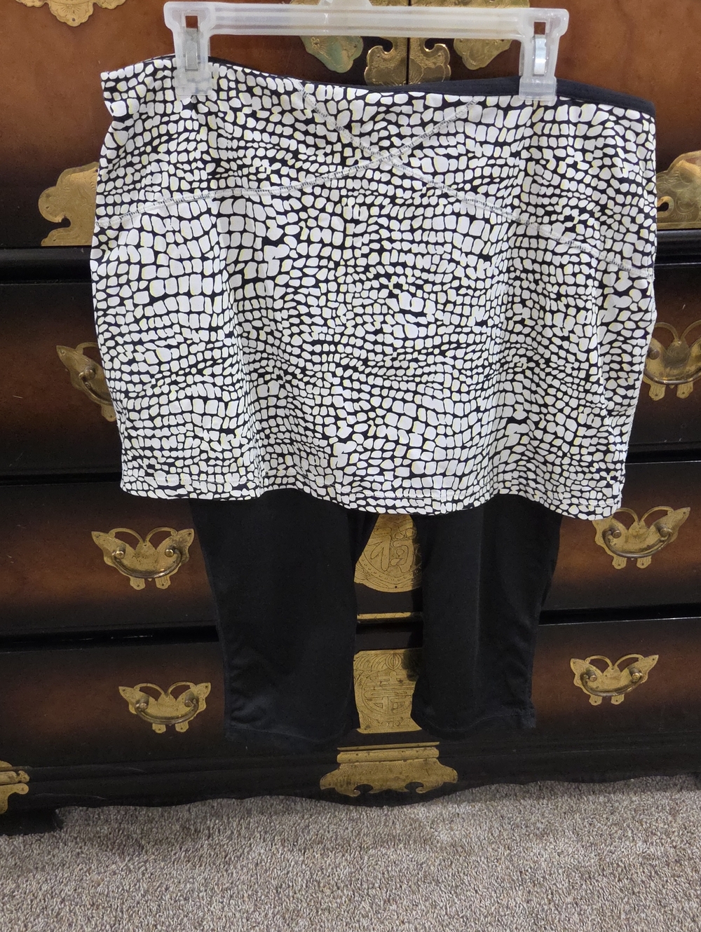 Black and White Patterned Women's One Piece Skirt/leggings